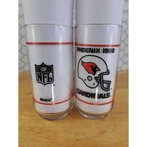Vintage 1988 Phoenix Cardinals NFL Mobile 6" tall beer glasses